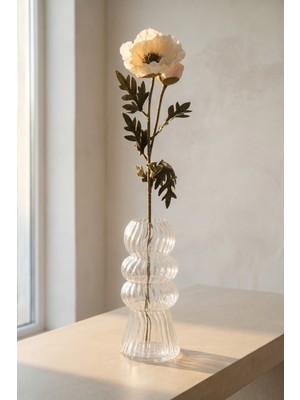 Acar Eterna Bloom Yapay Tek Dal Gelincik Krem - 75 cm