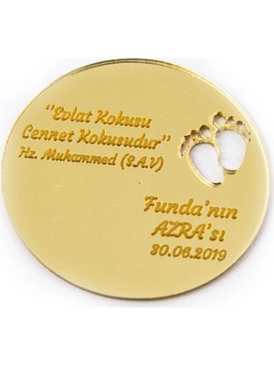 Empressco Güneş Lazer Söz Nişan Düğün Pleksi Magnet Altın Renk 25 Adet