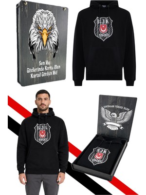 Beşiktaş Erkek Kapüşonlu Sweatshırt Uv Kutu Hediyeli