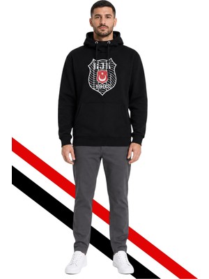 Beşiktaş Erkek Kapüşonlu Sweatshırt Logolu