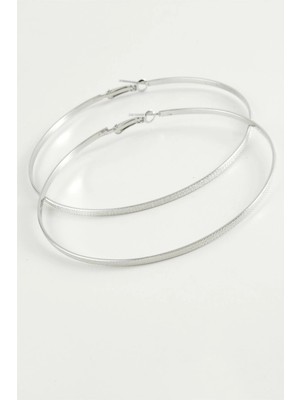 Renklime Noktalı Metal Halka Küpe 8-10 cm