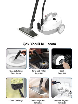 Livenda Sinbo Profesyonel Buharlı Temizleyici - 2 Litre Kapasiteli - 15 Başlıklı