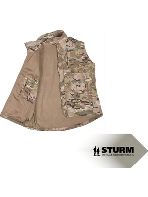 Sturm Mil-Tec Softshell Multi-Kamo Su ve Rüzgar Geçirmez Taktik Outdoor Yelek