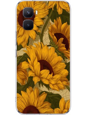 TechTree Infinix Gt 50 Pro Uyumlu Altın Sarısı Ayçiçeği Bahçesi Baskılı Silikon Kılıf