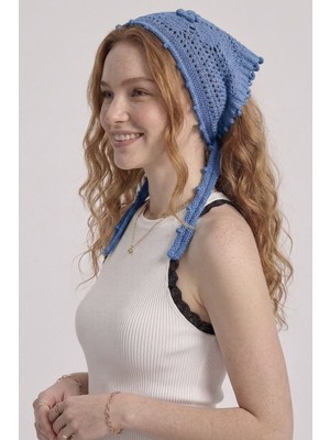 Neden Tekstil Kadın File Örgü Dantel Görünümlü Çok Amaçlı Bandana Yazlık Plaj Uyumlu Delikli Triko Saç Bandanası Ve Bel Aksesuarı