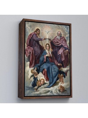Uslucan Alışveriş Ahşap Çerçeveli Diego Velazquez - Bakirenin Taç Giyme Töreni TABLO-7344