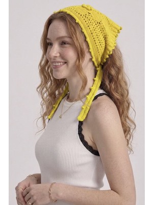 Neden Tekstil Kadın File Örgü Dantel Görünümlü Çok Amaçlı Bandana Yazlık Plaj Uyumlu Delikli Triko Saç Bandanası Ve Bel Aksesuarı