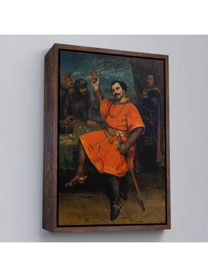 Uslucan Alışveriş Ahşap Çerçeveli Gustave Courbet - Louis Gueymard Şeytan Robert Rolünde TABLO-7356