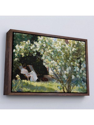 Uslucan Alışveriş Ahşap Çerçeveli Severin Kroyer Güller Bahçesi TABLOSU-7029