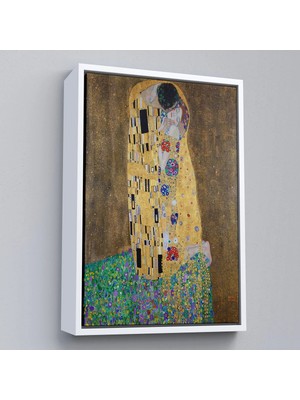 Uslucan Alışveriş Ahşap Çerçeveli Gustav Klimt'in Öpücüğü Tablo - The Kiss By Gustav KLIMT-7432