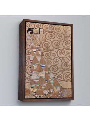 Uslucan Alışveriş Ahşap Çerçeveli Gustav Klimt - Hayat Ağacı Tablosu - Expectation From Tree Of LIFE-7293