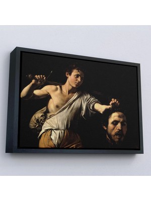 Uslucan Alışveriş Ahşap Çerçeveli Caravaggio - David With The Head Of Goliath, Davud Goliath'ın Başı TABLOSU-7066