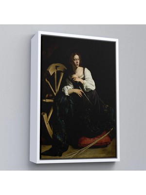 Uslucan Alışveriş Ahşap Çerçeveli Caravaggio - Iskenderiyeli Aziz Catherine TABLOSU-7386