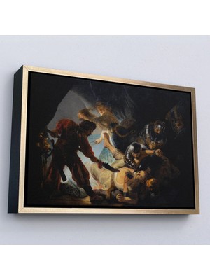 Uslucan Alışveriş Ahşap Çerçeveli Rembrandt - Samson'un Körleştirilmesi Tablo - The Blinding Of SAMSON-7141