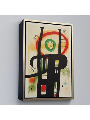Uslucan Alışveriş Ahşap Çerçeveli Joan Miro - Büyük Bilgisayar TABLO-7350