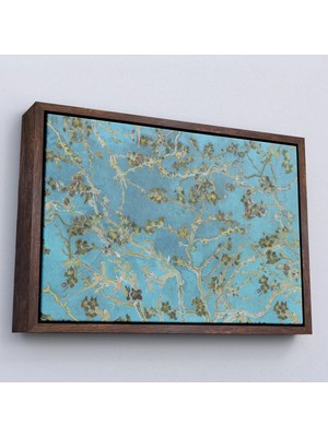 Uslucan Alışveriş Ahşap Çerçeveli Vincent Van Gogh - Çiçek Açan Badem Ağacı Mavi TABLOSU-7177