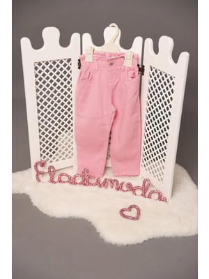 Elada Moda Pembe Orjinal Marka Bel Lastikli Kız Çocuk Jean