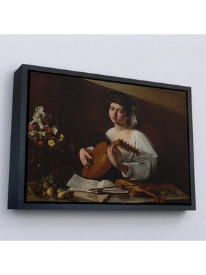 Uslucan Alışveriş Ahşap Çerçeveli Caravaggio - Latva Çalan Kadın TABLO-7143