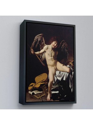 Uslucan Alışveriş Ahşap Çerçeveli Caravaggio - Aşk Meleği/tanrısı Victor Tablo - Cupid As VICTOR-8060