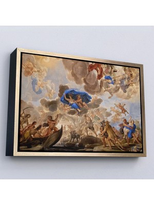 Uslucan Alışveriş Ahşap Çerçeveli Floransa, Italya Palazzo Medici'nin Tavan Panoramik Görünüm TABLOSU-7239