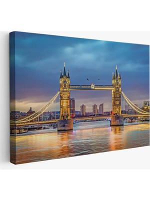 Uslucan Alışveriş Londra Köprüsü Gece Manzara TABLOSU-6638