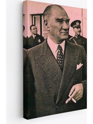 Uslucan Alışveriş Atatürk Portre Tablosu Mustafa Kemal Atatürk Dikdörtgen Dekoratif Kanvas TABLO-FH-132
