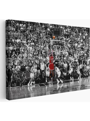 Uslucan Alışveriş Michael Jordan Maç Sonu Şutu Kanvas Tablo, Chicago Bulls NBA-5088