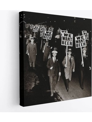 Uslucan Alışveriş Bira Istiyoruz, Olağandışı 1931 Yasak Protesto Fotoğrafı Kanvas TABLO-5336
