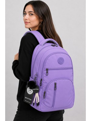 Bevitton Okul Çantası Suya Dayanıklı Kumaş Unisex Lila Okul Sırt Çantası 1700