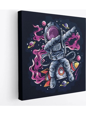 Uslucan Alışveriş Dans Eden Astronot Kanvas TABLO-5069