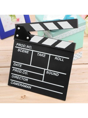Renklime Küçük Boy Dekoratif Sinema Klaketi - Ahşap Tasarım - 20X20 cm