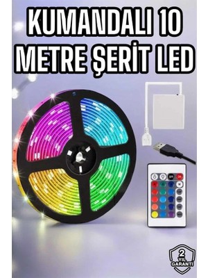 Uravas Store Smart Şerit LED Tv Arkası Renkli Kumandalı 10 Metre