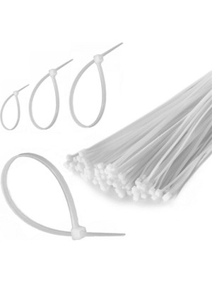 Uravas Store 100 Adet Plastik Cırt Kelepçe Kablo Bağı Kablo Düzenleyici-4.8 x 380 mm