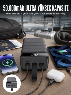 My Best Store Powerbank Çoklu Şarj Girişi 50.000 Mah Taşınabilir Dijital Göstergeli (Kopya)