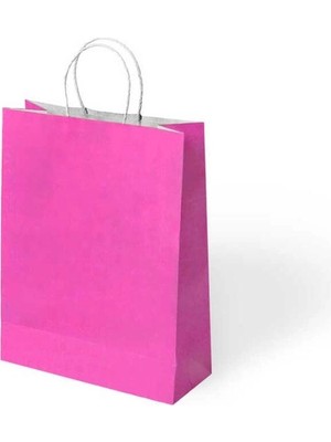 KİKA Kika 1000478 Büküm Saplı 25X12X31CM Hediyelik Kağıt Çanta Fuşya  - Tekli