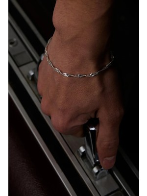 Ricco Jewellery 925 Ayar Gümüş Old Money Italyan Singapur Bileklik