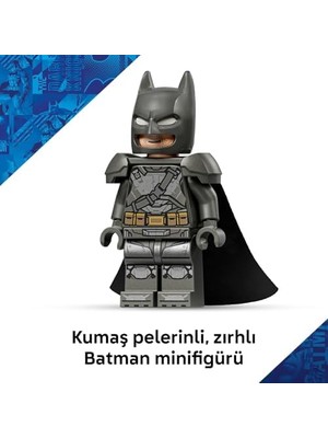 Dc ve Superman Batmobile 76331-9 Yaş ve Üzeri Erkek ve Kız Çocuklar Için Kumaş Pelerinli, Zırhlı Hatıra Minifigürü Içeren Yaratıcı Oyuncak Yapım Seti, Hediye Fikri (220 Parça)