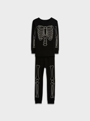 Gap Bebek Siyah Glow-in-the-Dark Grafik Baskılı Pijama Takımı