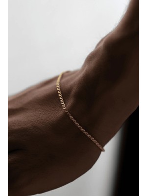 Ricco Jewellery 14 K Gold Kaplama 925 Ayar Gümüş Old Money Halat Bileklik