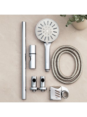 Uravas Store Vakumlu Krom Sürgülü Duş Seti