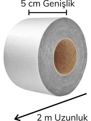 Uravas Store Yumurcak Shop 2 mt Yüksek Sıcaklık Dayanan Su Geçirmez Çatı  Duvar Çatlak Onarıcı Yapışkan Bant Folyo 5 cm