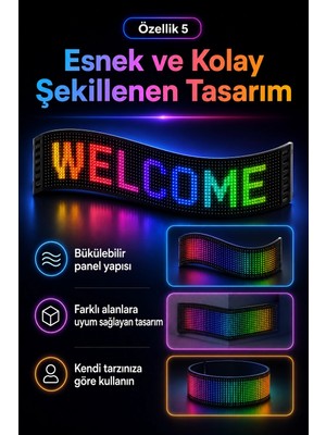 Uravas Store Çok Fonksiyonlu LED Matrix Panel Kayan Yazı Tabelası Saat Tarih ve Metin Destekli