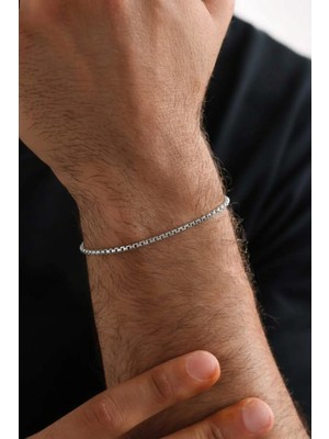 Ricco Jewellery 925 Ayar Gümüş Köşeli Dodge Bileklik