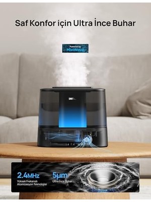 Dreo Akıllı Nemlendiriciler Yatak Odası Için, Üstten Dolumlu 4l Süper Büyük Nemlendirici, 28 Db, 36 Saat Çalışma Süresi, Dokunmatik/uygulama/ses Kontrolü, Iç Mekanlar Için Soğuk Sisli Nemlendiriciler