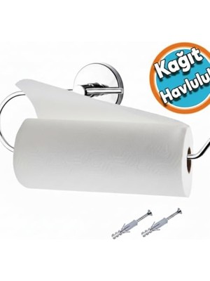 Krom Kağıt Havluluk – Duvara Monte Vidalı Metal Kağıt Havlu Askısı 26 Cm, Parlak Krom Mutfak Aksesuarı
