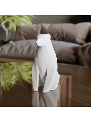 Deco Fabrıca Modern Ikili Anne Yavru Ayı Biblo Seti – Siyah Beyaz Minimalist Dekoratif Heykel | Çocuk Odası & Ev Için Anlamlı Hediye