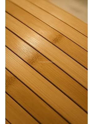 Bambu Katlanabilir Yan Sehpa 40X29 Cm, Koltuk ve Kanepe Kenarı Portatif Tepsi, Amerikan Servisi