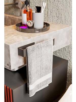Zift Unique Paslanmaz Çelik Mat Siyah Havlu Askısı - Yapışkanlı Havluluk - Banyo & Lavabo Havlu Tutacağı - Stilo