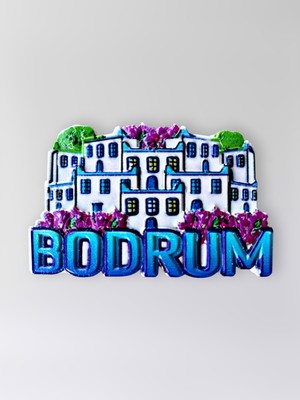 Mundy Bodrum Polyester Kabartmalı Magnet 8 x 5 cm Dekoratif Hediyelik Buzdolabı Süsü (KOD:1545)