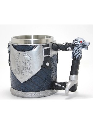 Uravas Store Game Of Thrones King In The North 3D Kabartmalı Çelik Kupa Bardak ALK4367